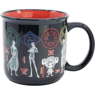 Stor Keramische mok One Piece, 400 ml, ontbijtmok met origineel design, magnetron- en vaatwasmachinebestendig, ideaal voor koffie, thee en chocolade Stor Keramische mok One Piece, 400 ml, ontbijtmok met origineel design, magnetron- en vaatwasmachinebestendig, ideaal voor koffie, thee en chocolade