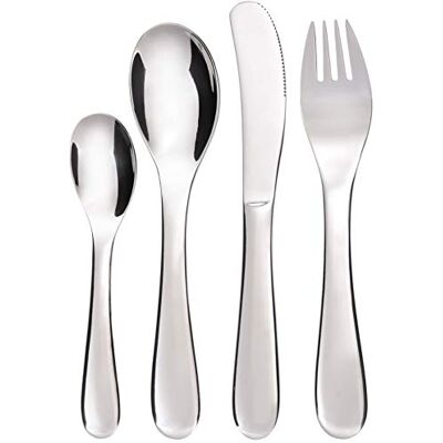 GRÄWE Kinderbestek, bestek van roestvrij staal, vork, kinderlepel, kindermes, vanaf 3 jaar, geschenkverpakking GRÄWE Kinderbestek, bestek van roestvrij staal, vork, kinderlepel, kindermes, vanaf 3 jaar, geschenkverpakking