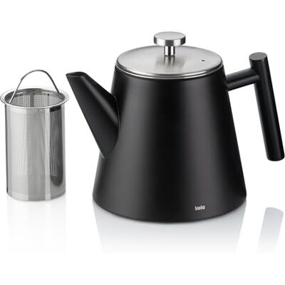 kela Theepot Modena, 1 liter, Ø 14 cm, roestvrij staal 18/10, mat zwart, niet geschikt voor inductie, 11357 kela Theepot Modena, 1 liter, Ø 14 cm, roestvrij staal 18/10, mat zwart, niet geschikt voor inductie, 11357