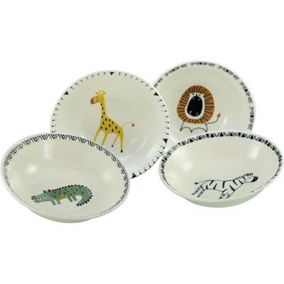 Creatable , 24801 Safari Bunt 4-delig tafelservies voor 4 personen, veelzijdige kommen van aardewerk, vaatwasser- en magnetronbestendig, kwaliteitsproductie Creatable , 24801 Safari Bunt 4-delig tafelservies voor 4 personen, veelzijdige kommen van aardewerk, vaatwasser- en magnetronbestendig, kwaliteitsproductie