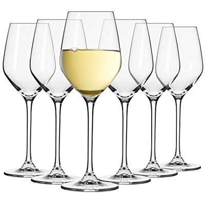 Krosno Witte wijnglazen, set van 6, 340 ml, Splendour collectie Krosno Witte wijnglazen, set van 6, 340 ml, Splendour collectie