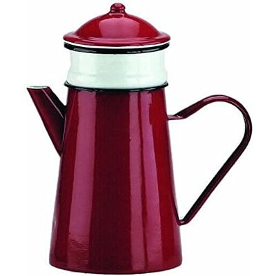 IBILI 910815 Koffiezetapparaat met filter van geëmailleerd staal, 1,5 l, rood IBILI 910815 Koffiezetapparaat met filter van geëmailleerd staal, 1,5 l, rood