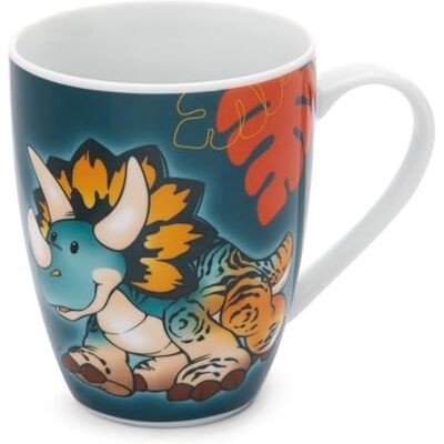 NICI Cerastups porseleinen mok dinosaurus, 310 ml, 10 x 8 cm, blauw met banner, koffiebeker met handvat voor warme en koude dranken, geweldig cadeau-idee NICI Cerastups porseleinen mok dinosaurus, 310 ml, 10 x 8 cm, blauw met banner, koffiebeker met handvat voor warme en koude dranken, geweldig cadeau-idee