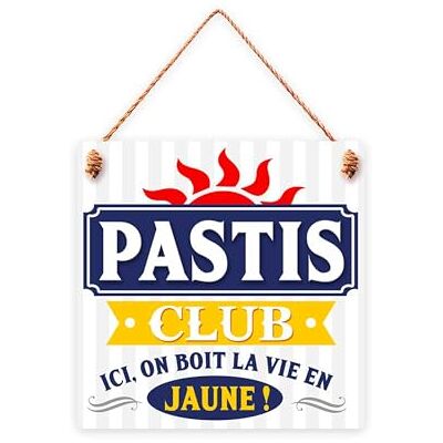 STC Houten hangplaat "Pastis Club" / afmetingen: 20 x 20 x 0,6 cm STC Houten hangplaat "Pastis Club" / afmetingen: 20 x 20 x 0,6 cm