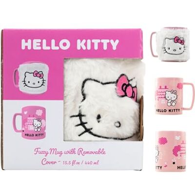 Pyramid Hello Kitty mok met bontband, 440 ml, roze Pyramid Hello Kitty mok met bontband, 440 ml, roze