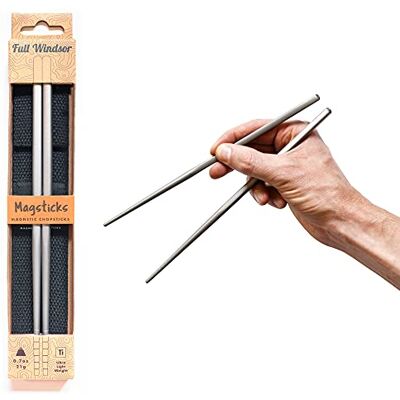 Full Windsor Magsticks Premium titanium magneetstaven, licht en herbruikbaar, ideaal voor reizen, servies, wandelen, kamperen, 100% milieuvriendelijk, gerecycled polyester tas, groefinkepingen aan de punten Full Windsor Magsticks Premium titanium magneetstaven, licht en herbruikbaar, ideaal voor reizen, servies, wandelen, kamperen, 100% milieuvriendelijk, gerecycled polyester tas, groefinkepingen aan de punten