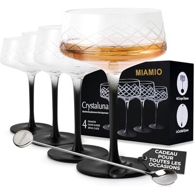 MIAMIO 280 ml Crystaluna cocktailbekers voor thuis MIAMIO 280 ml Crystaluna cocktailbekers voor thuis