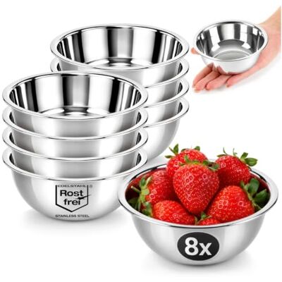 com-four ® 8 x sauskommen van roestvrij staal com-four ® 8 x sauskommen van roestvrij staal