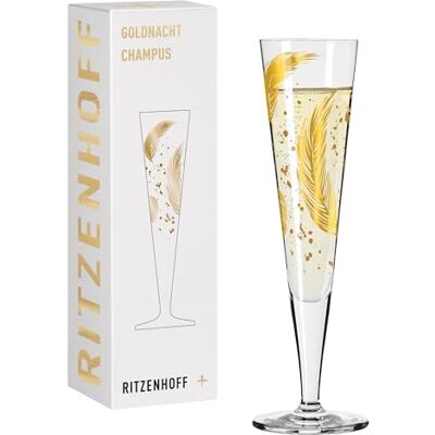 RITZENHOFF Goldnacht 1071042 champagneglazen 200 ml Goldnacht serie nr. 42 designstuk met echt goud Made in Germany RITZENHOFF Goldnacht 1071042 champagneglazen 200 ml Goldnacht serie nr. 42 designstuk met echt goud Made in Germany