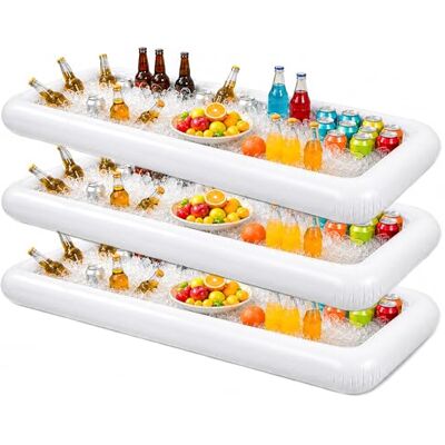 Novelty Place Set van 3 opblaasbare serveerstangen met afvoerstop Voedsel- en drankdienblad voor feest, picknick en camping Novelty Place Set van 3 opblaasbare serveerstangen met afvoerstop Voedsel- en drankdienblad voor feest, picknick en camping