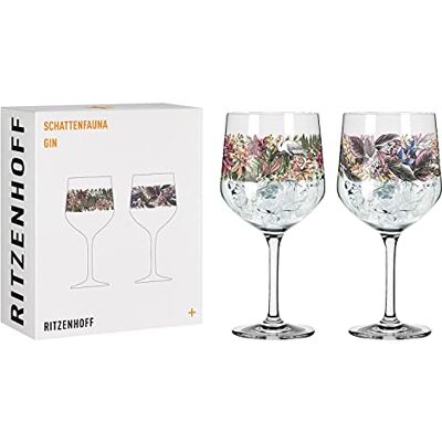 RITZENHOFF 3691001 set van 2 gin glazen 700 ml serie fauna ombre nr. 1 set van 2 ooievaar en vlinder Made in Germany RITZENHOFF 3691001 set van 2 gin glazen 700 ml serie fauna ombre nr. 1 set van 2 ooievaar en vlinder Made in Germany