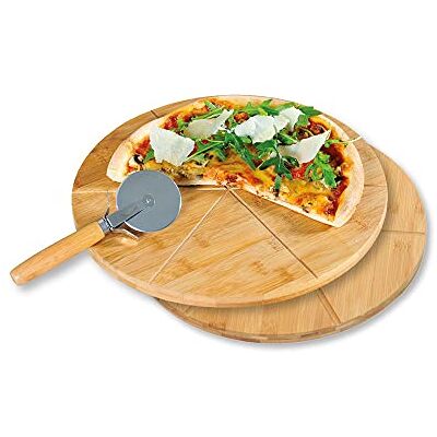 Kesper 58465 Pizzabord van bamboe met pizzarol, Ø 32 cm, dikte 1 cm Kesper 58465 Pizzabord van bamboe met pizzarol, Ø 32 cm, dikte 1 cm