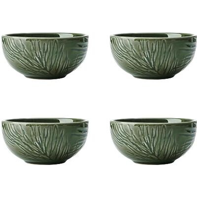 Mikasa Jardin Set van 4 dipschalen, 4 dipkommen voor recepties en feesten, serveerschalen van groen aardewerk, 10 cm, geschenkverpakking Mikasa Jardin Set van 4 dipschalen, 4 dipkommen voor recepties en feesten, serveerschalen van groen aardewerk, 10 cm, geschenkverpakking