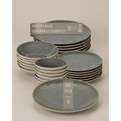 OZ HOME BRICARD Albi Dark Servies 25-delig – Placemat & Porselein Borden – Tafelservies voor 6 Personen, Diepe Borden, Kommen, Servies En Tafelgerei Magnetron/Vaatwasser OZ HOME BRICARD Albi Dark Servies 25-delig – Placemat & Porselein Borden – Tafelservies voor 6 Personen, Diepe Borden, Kommen, Servies En Tafelgerei Magnetron/Vaatwasser