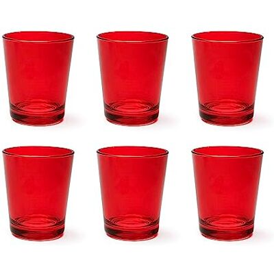 Excelsa Portofino Set van 6 glazen, rood, 30 ml, geblazen glas Excelsa Portofino Set van 6 glazen, rood, 30 ml, geblazen glas