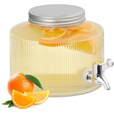 Relaxdays Limonadekraan, 2,8 l, met kraan en deksel, waterglas, sap, decoratieve drankdispenser, transparant Relaxdays Limonadekraan, 2,8 l, met kraan en deksel, waterglas, sap, decoratieve drankdispenser, transparant
