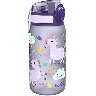 Ion8 Drinkfles voor kinderen, lekvrij, gemakkelijk te openen, veilige vergrendeling, vaatwasmachinebestendig, draaggreep, gemakkelijk te reinigen, eenhoorn-motief Ion8 Drinkfles voor kinderen, lekvrij, gemakkelijk te openen, veilige vergrendeling, vaatwasmachinebestendig, draaggreep, gemakkelijk te reinigen, eenhoorn-motief