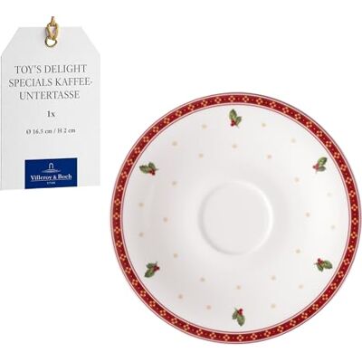 Villeroy & Boch – Toy's Delight Specials koffieschotel, onderzetter, klein porseleinen bord, kerstservies, 16,7 cm Ø, vaatwasser- en magnetronbestendig Villeroy & Boch – Toy's Delight Specials koffieschotel, onderzetter, klein porseleinen bord, kerstservies, 16,7 cm Ø, vaatwasser- en magnetronbestendig