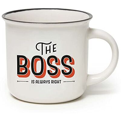 Legami Cup-Puccino The Boss Mok, porselein Bone China, 350 ml, meerkleurig Legami Cup-Puccino The Boss Mok, porselein Bone China, 350 ml, meerkleurig