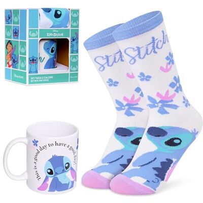 Disney Stitch mok en kuitsokken cadeauset voor vrouwen tieners schattige keramische mok 312 ml zachte sokken cadeau voor haar (wit/blauw) Disney Stitch mok en kuitsokken cadeauset voor vrouwen tieners schattige keramische mok 312 ml zachte sokken cadeau voor haar (wit/blauw)