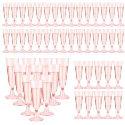 Atliberswo 50 flessen champagne kunststof roze 150 ml voor feestjes Atliberswo 50 flessen champagne kunststof roze 150 ml voor feestjes