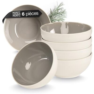 Moritz & Moritz CAVO Set van 6 elegante en robuuste mueslikommen van aardewerk, voor muesli, soepen en salades, vaatwasmachinebestendig, magnetronbestendig, ideaal voor dagelijks gebruik Moritz & Moritz CAVO Set van 6 elegante en robuuste mueslikommen van aardewerk, voor muesli, soepen en salades, vaatwasmachinebestendig, magnetronbestendig, ideaal voor dagelijks gebruik