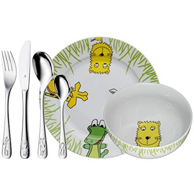 WMF Kindergeschirr-Set 6-teilig Safari Cromargan Edelstahl Rostfrei 18/10 poliert ab 3 Jahre geeignet WMF Kindergeschirr-Set 6-teilig Safari Cromargan Edelstahl Rostfrei 18/10 poliert ab 3 Jahre geeignet