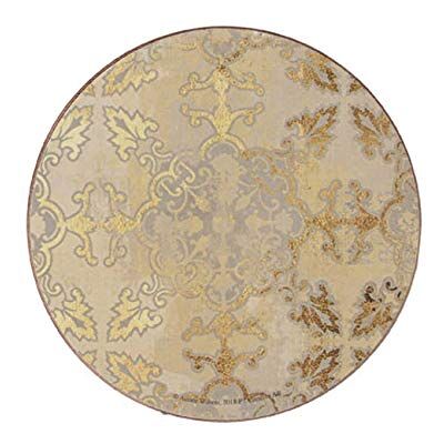 Creative Onderzetters met kurken achterkant en bedrukt motief "Gold Prints", rond, goud/grijs, 12 cm, 4 stuks Creative Onderzetters met kurken achterkant en bedrukt motief "Gold Prints", rond, goud/grijs, 12 cm, 4 stuks
