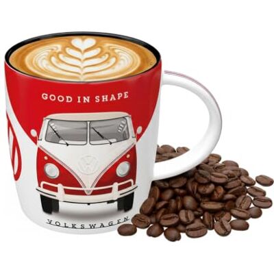 ART Retro koffiemok VW Good In Shape cadeau-idee voor VW bus keramiek grappig vintage design met citaat 330 ml ART Retro koffiemok VW Good In Shape cadeau-idee voor VW bus keramiek grappig vintage design met citaat 330 ml