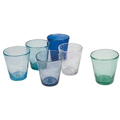 Tivoli 5907746 Cancun/Marée Set van 6 waterbekers 330 ml van gepofte glaspasta, 330 milliliter Tivoli 5907746 Cancun/Marée Set van 6 waterbekers 330 ml van gepofte glaspasta, 330 milliliter