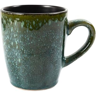 HOME DECO FACTORY , KA0434, Elia 30Cl mok van duurzaam keramiek, modern en elegant design, perfect voor warme dranken en soepen, gemakkelijk te onderhouden, kleur groen en zwart HOME DECO FACTORY , KA0434, Elia 30Cl mok van duurzaam keramiek, modern en elegant design, perfect voor warme dranken en soepen, gemakkelijk te onderhouden, kleur groen en zwart
