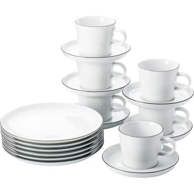 Rosenthal Arzberg Cucina-Basic Colori Black koffieservies, 18-delig Rosenthal Arzberg Cucina-Basic Colori Black koffieservies, 18-delig
