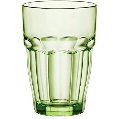 Bormioli Rocco Rock Bar Lounge Mint Longdrink, 370 ml, groen, gehard glas, 6 glas Bormioli Rocco Rock Bar Lounge Mint Longdrink, 370 ml, groen, gehard glas, 6 glas