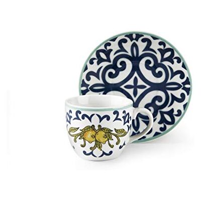 Excelsa Amalfi Koffiekop met schotel, Porselein, 6 Stuks Excelsa Amalfi Koffiekop met schotel, Porselein, 6 Stuks