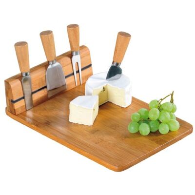 Kesper Kaassnijplank met bestek, materiaal: bamboe, roestvrij staal, afmetingen: 30 x 20 x 8 cm, kleur: wit 58641 13 Kesper Kaassnijplank met bestek, materiaal: bamboe, roestvrij staal, afmetingen: 30 x 20 x 8 cm, kleur: wit 58641 13