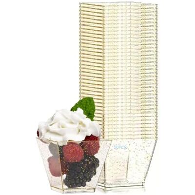 Generic Gouden glazen, 60 ml, 50 stuks, herbruikbaar, voor schuim en tiramisu 50 stuks, herbruikbaar, 60 ml per glas Generic Gouden glazen, 60 ml, 50 stuks, herbruikbaar, voor schuim en tiramisu 50 stuks, herbruikbaar, 60 ml per glas