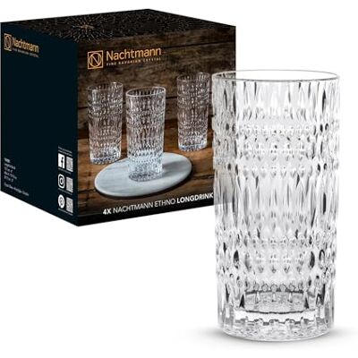 Nachtmann Lot de 4 verres à long drink Verres à cocktail Verre en cristal 434 ml Ethnique 104250 Nachtmann Lot de 4 verres à long drink Verres à cocktail Verre en cristal 434 ml Ethnique 104250