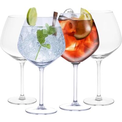 alpina Gin Tonic glazen, 4-delig, groot ginglas, cadeauset voor Tonic-liefhebbers, transparant, 730 ml alpina Gin Tonic glazen, 4-delig, groot ginglas, cadeauset voor Tonic-liefhebbers, transparant, 730 ml