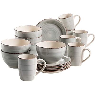 MÄSER Ontbijtservies, aardewerk Lumaca rookblauw MÄSER Ontbijtservies, aardewerk Lumaca rookblauw