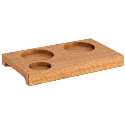 APS 835 serveerplank met 3 holtes, 2 x Ø 4,5 cm en 1 x Ø 3 cm, 2 verzonken handgrepen, geolied eiken APS 835 serveerplank met 3 holtes, 2 x Ø 4,5 cm en 1 x Ø 3 cm, 2 verzonken handgrepen, geolied eiken