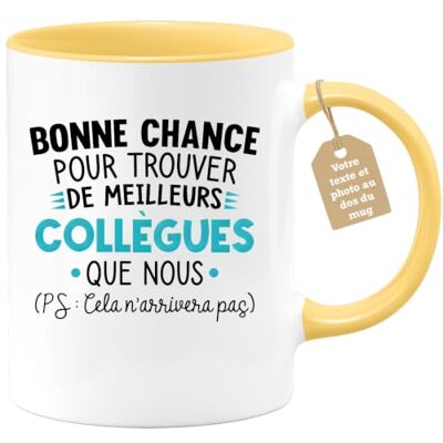 quotedazur Café-Croissant Mok, personaliseerbaar, tekst, foto, humor, depart, collega Bonne Chance Pour Trouver Des Meilleurs Collègues Que Nous Cadeau Kerst Origineel Grappige Begin Pot Geel/Keramisch quotedazur Café-Croissant Mok, personaliseerbaar, tekst, foto, humor, depart, collega Bonne Chance Pour Trouver Des Meilleurs Collègues Que Nous Cadeau Kerst Origineel Grappige Begin Pot Geel/Keramisch