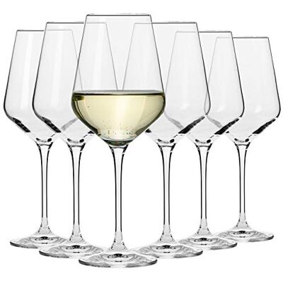 Krosno Hoog Witte Wijnglazen Set van 6 390 ML Avant-Garde Collectie Kristalglas Perfect voor Thuis, Restaurants en Feesten Vaatwasser Veilig Krosno Hoog Witte Wijnglazen Set van 6 390 ML Avant-Garde Collectie Kristalglas Perfect voor Thuis, Restaurants en Feesten Vaatwasser Veilig
