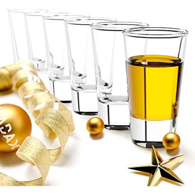 KADAX Borrelglazen, set van 6, 28 ml, borrelglazen, stamper voor alcohol, brand, shot, wodka, party, borrelglas, korte glazen, Sambuca-glazen, borrelglazen, transparant KADAX Borrelglazen, set van 6, 28 ml, borrelglazen, stamper voor alcohol, brand, shot, wodka, party, borrelglas, korte glazen, Sambuca-glazen, borrelglazen, transparant