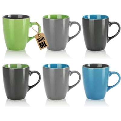 com-four ® 6 x koffiekopjes van keramiek, 350 ml, mokken voor warme dranken com-four ® 6 x koffiekopjes van keramiek, 350 ml, mokken voor warme dranken