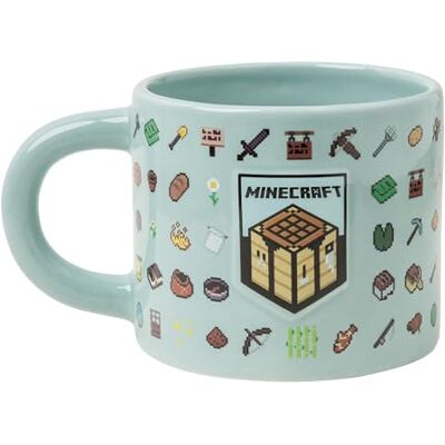 Paladone Minecraft Grote officieel gelicentieerde keramische koffiemok 400 ml met reliëfdetails, videogameproduct voor gamers en verzamelaars, thee, warme chocolademelk Paladone Minecraft Grote officieel gelicentieerde keramische koffiemok 400 ml met reliëfdetails, videogameproduct voor gamers en verzamelaars, thee, warme chocolademelk