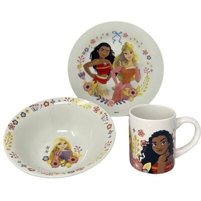 CARTOON 3-delige set keramische Disney prinsessen mok platte kom kinderservies servies in verpakking CARTOON 3-delige set keramische Disney prinsessen mok platte kom kinderservies servies in verpakking