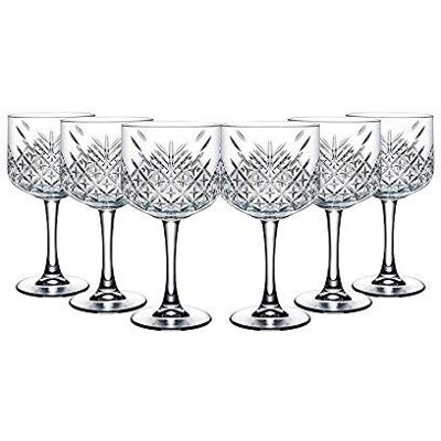 Pasabahce 440237 Gin-cocktailglas uit de serie "Timeless", kristal, hoogte ca. 20 cm, set van 6 glazen Pasabahce 440237 Gin-cocktailglas uit de serie "Timeless", kristal, hoogte ca. 20 cm, set van 6 glazen