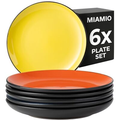 MIAMIO Bordenset 6 x keramiek aardewerk voor de tafel Le Papillon collectie (gemengd, 21 cm) MIAMIO Bordenset 6 x keramiek aardewerk voor de tafel Le Papillon collectie (gemengd, 21 cm)