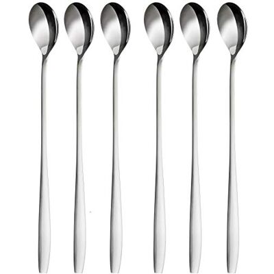GRÄWE Latte Macchiato Lepelset, 6-delig, 22 cm lange lepel voor cocktails & desserts, gepolijst roestvrij staal, vaatwasmachinebestendig GRÄWE Latte Macchiato Lepelset, 6-delig, 22 cm lange lepel voor cocktails & desserts, gepolijst roestvrij staal, vaatwasmachinebestendig