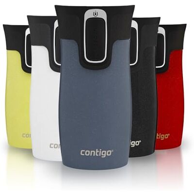 Contigo West Loop Autoseal mini reismok roestvrij staal geïsoleerde fles lekvrij koffiemok met gemakkelijk schoon te maken BPA-vrij deksel, Lakeside, 300 ml Contigo West Loop Autoseal mini reismok roestvrij staal geïsoleerde fles lekvrij koffiemok met gemakkelijk schoon te maken BPA-vrij deksel, Lakeside, 300 ml